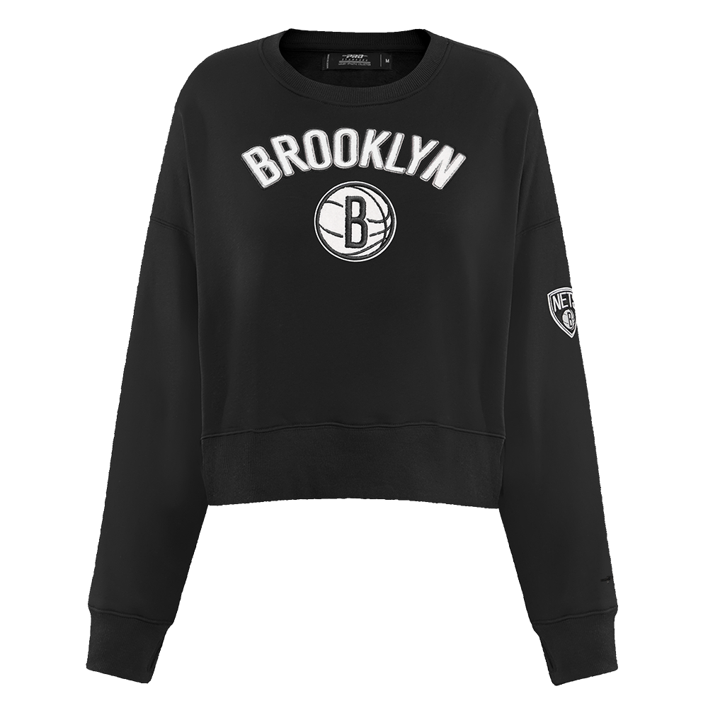 NBA BROOKLYN NETS CLASSIC WOMEN S CREWNECK BLACK Pro Standard