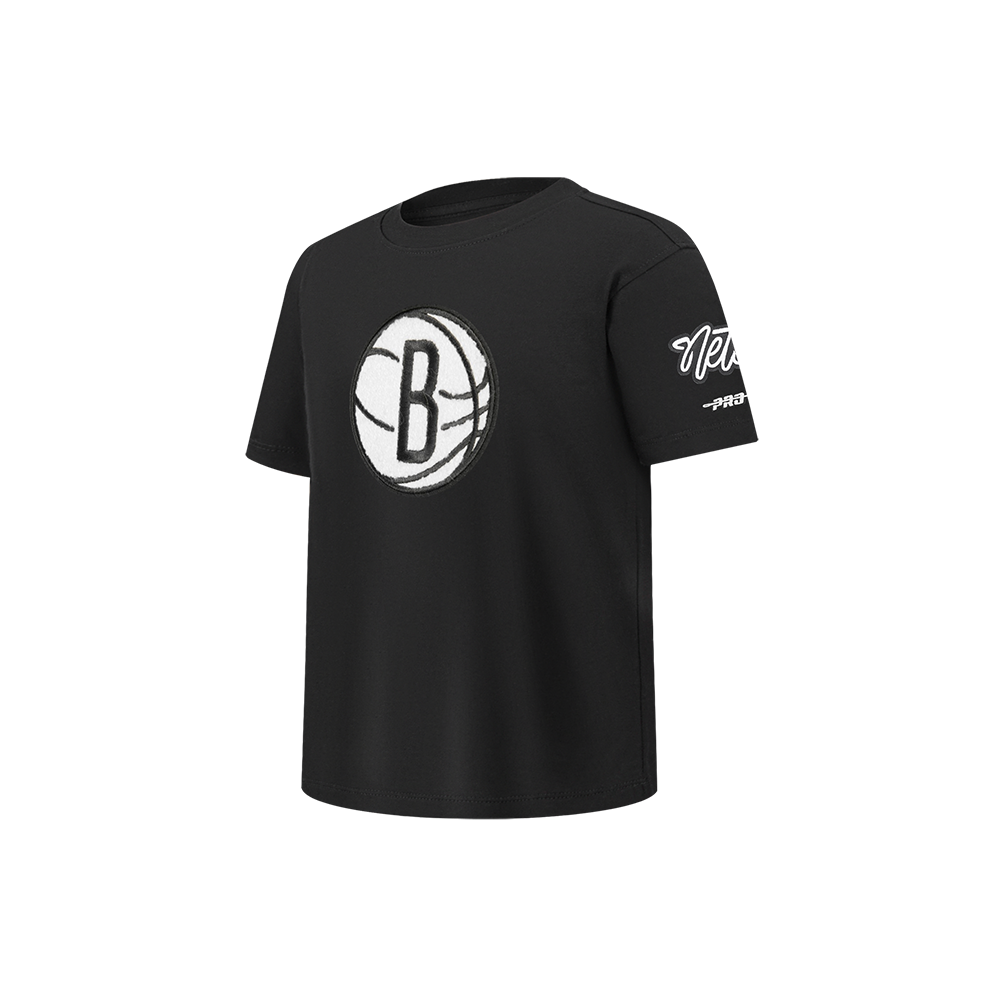 NBA BROOKLYN NETS RETRO CLASSIC LITTLE BOYS SHORT SLEEVE TEE (BLACK)