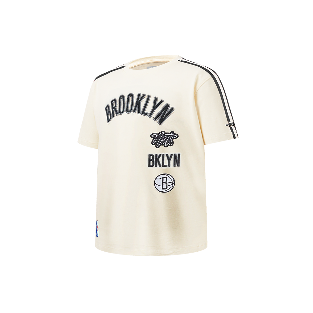 NBA BROOKLYN NETS RETRO CLASSIC LITTLE BOYS SHORT SLEEVE TAPING TEE (EGGSHELL/ BLACK)