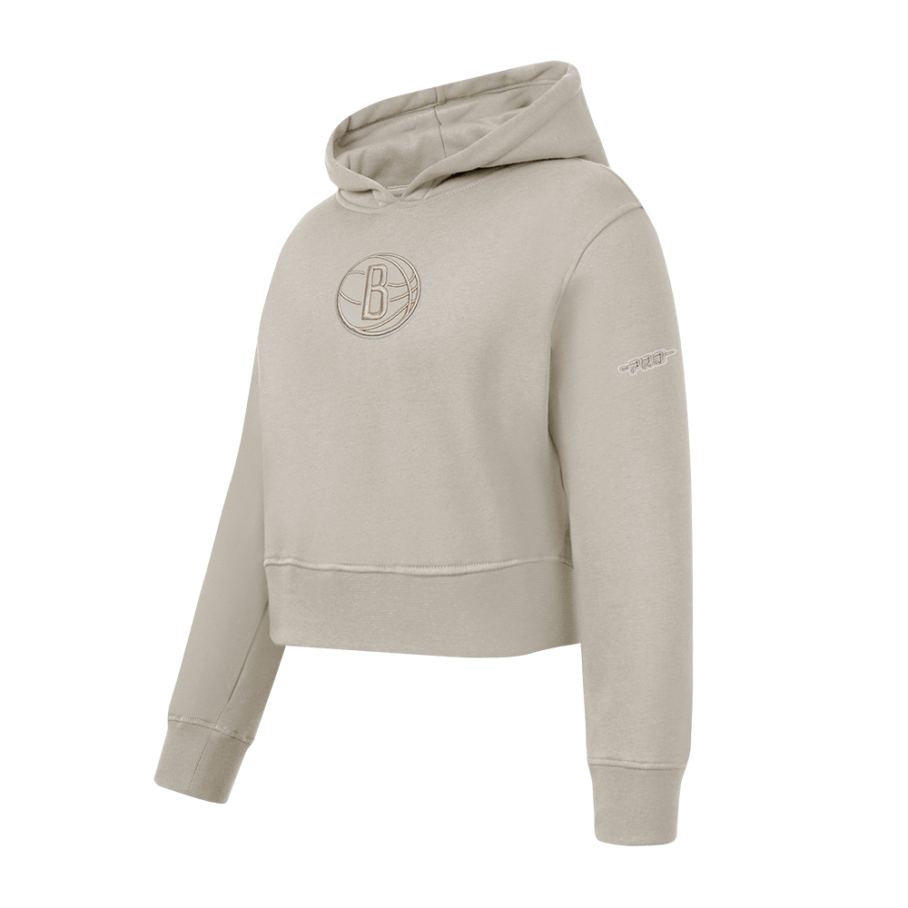 NBA BROOKLYN NETS NEUTRAL LITTLE GIRLS FLC PO HOODIE (TAUPE)