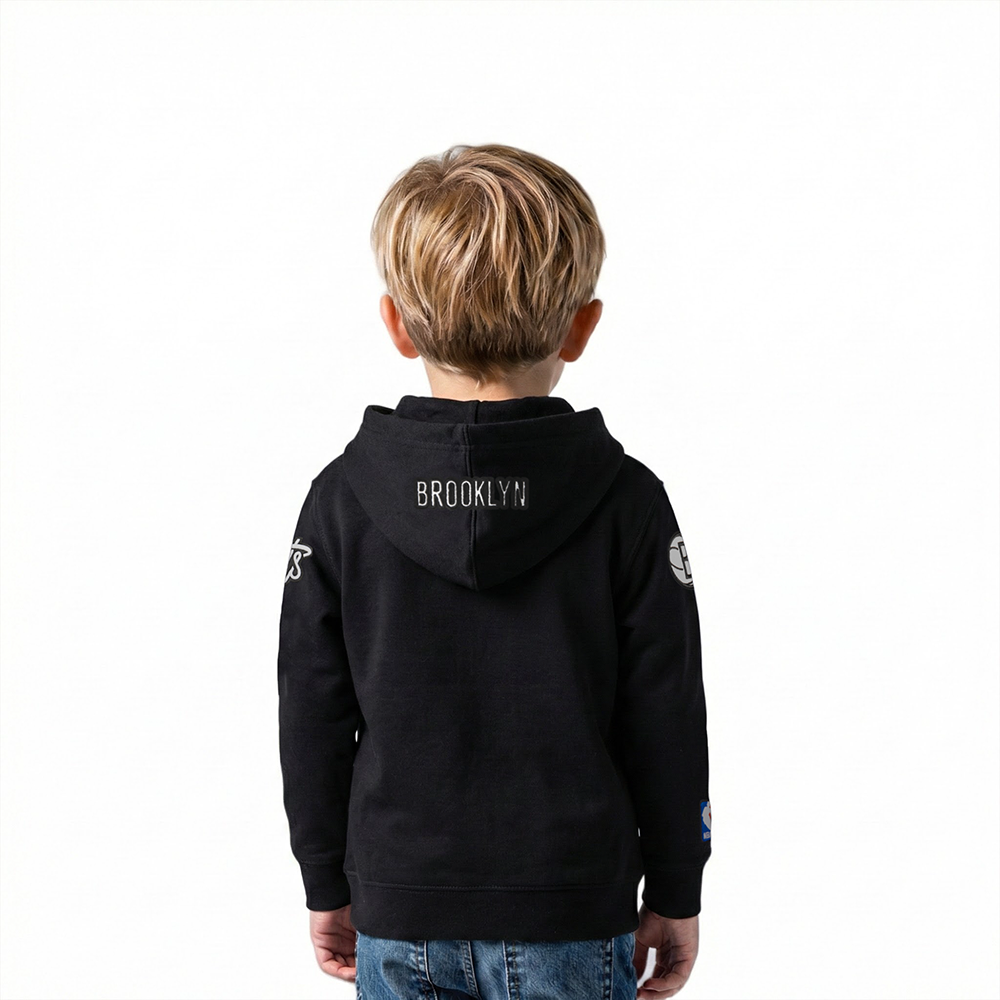 NBA BROOKLYN NETS CLASSIC TODDLER BOYS FLEECE PULLOVER HOODIE (BLACK)