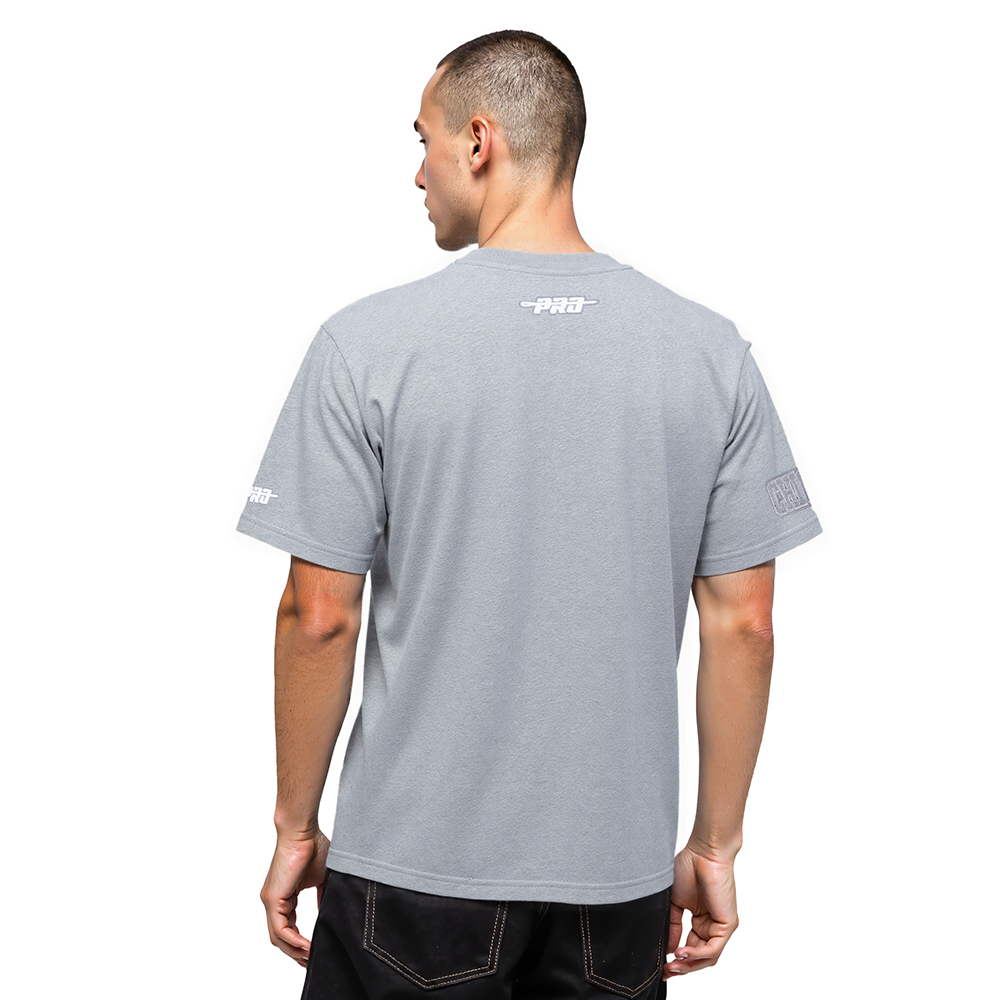 NBA CHICAGO BULLS REVERSE FRENCH TERRY MEN'S CJ DROP SHOULDER TEE (DARK HEATHER GRAY)