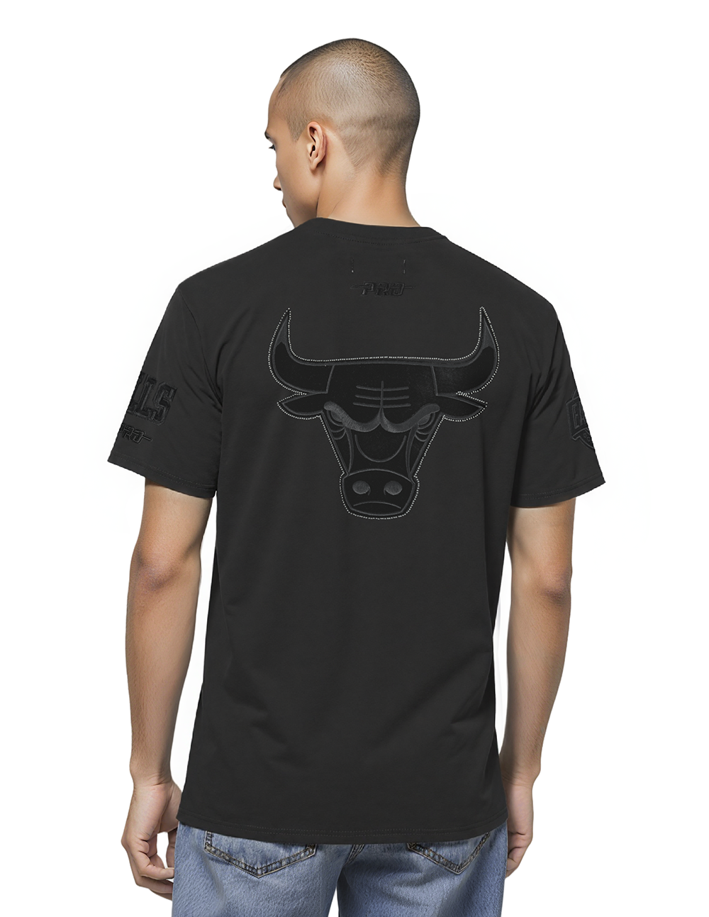 NBA CHICAGO BULLS BLACKOUT MEN'S CJ DROP SHOULDER TEE (BLACK)