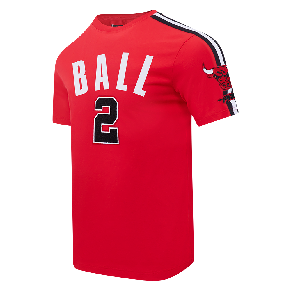 NBA CHICAGO BULLS Lonzo Ball #2 CLASSIC PNN MEN'S SJ TAPING TEE (RED/BLACK)