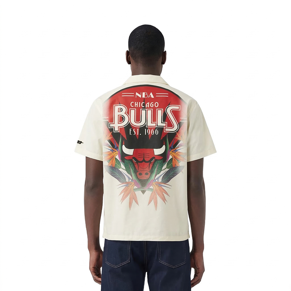 NBA CHICAGO BULLS PARADISE MEN'S BUTTON DOWN (EGGSHELL)