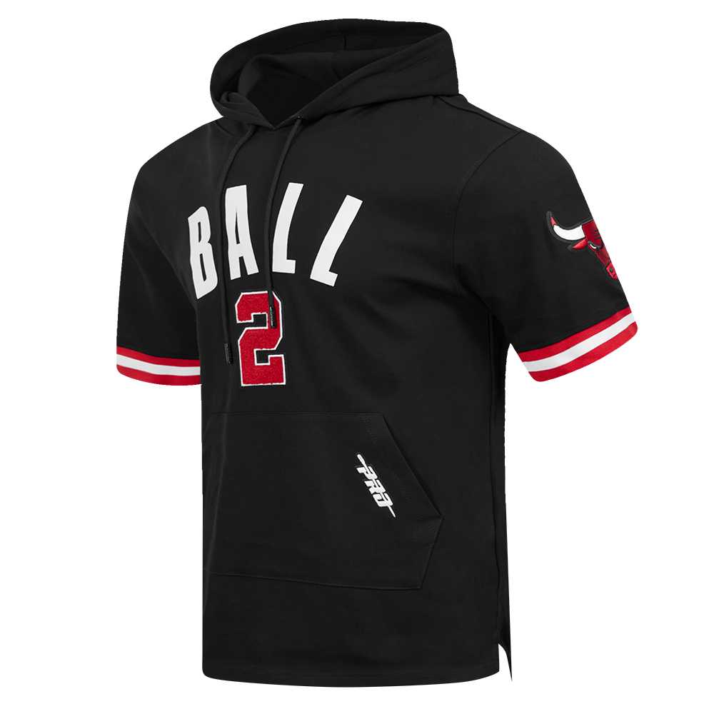 NBA CHICAGO BULLS LONZO BALL #2 CLASSIC PNN MEN'S SS PO HOODIE (BLACK/RED)