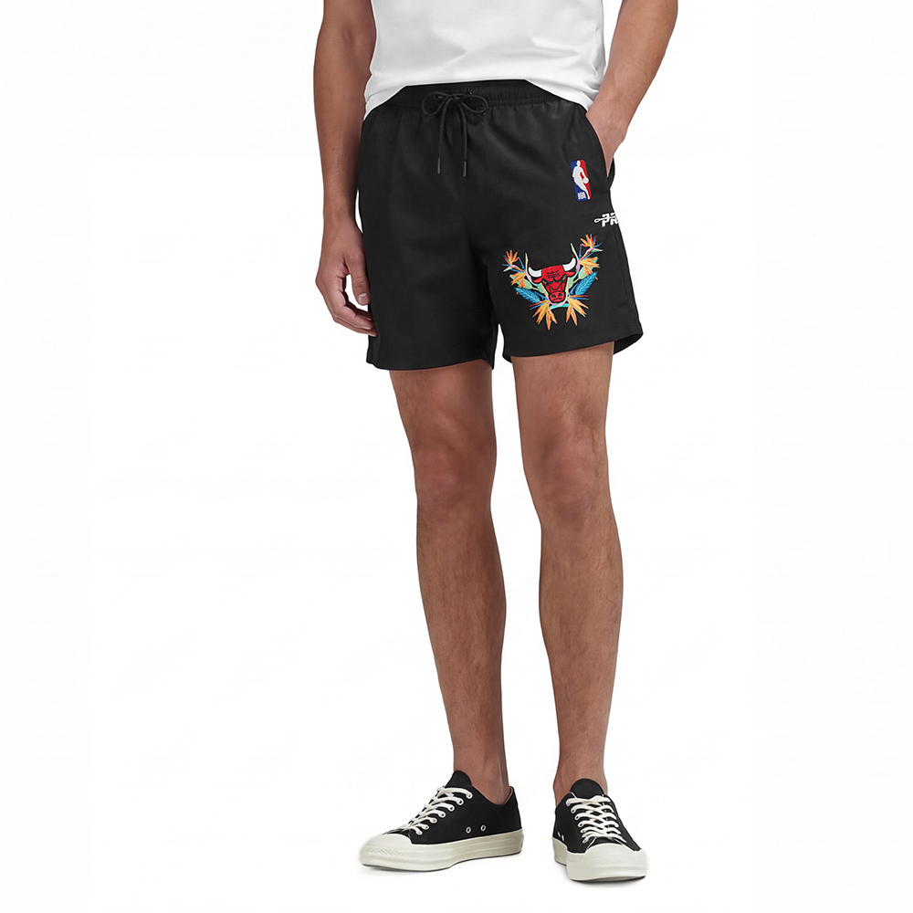 NBA CHICAGO BULLS PARADISE MEN'S WOVEN SHORT (BLACK)