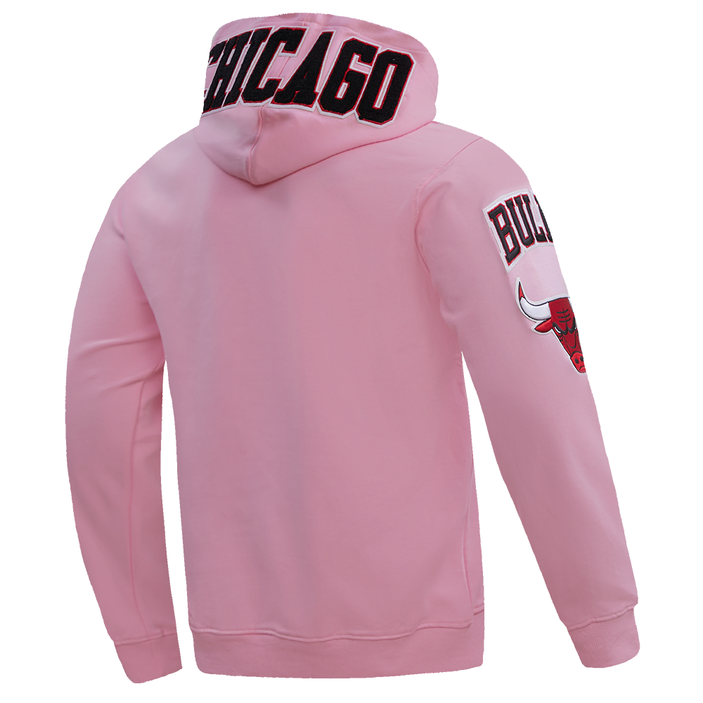 NBA CHICAGO BULLS CLASSIC CHENILLE MEN S PO HOODIE PINK Pro Standard