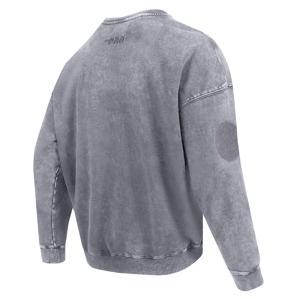 NBA CHICAGO BULLS WASHED CLASSIC MEN'S ENZYME WASH DROP SHOULDER FT (WASHED GREY)