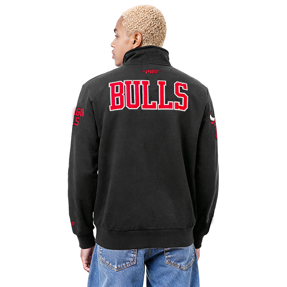 NBA CHICAGO BULLS CITY ARCH MEN'S FLC 1/4 ZIP (BLACK)