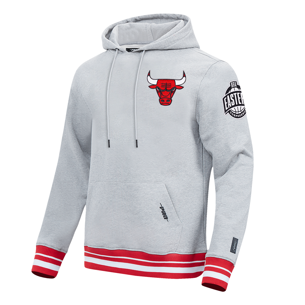 NBA CHICAGO BULLS DAY ONE MEN'S PULL OVER HOODIE (HEATHER GRAY/RED)