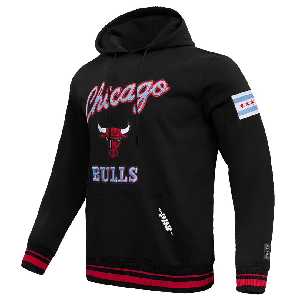 NBA CHICAGO BULLS CITY EDITION 25-26 MEN'S RIB FLC PO HOODIE (BLACK/RED/BLACK)