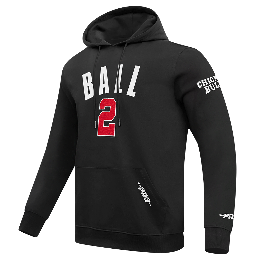 NBA CHICAGO BULLS LONZO BALL #2 CLASSIC PNN MEN'S DK PO HOODIE (BLACK)