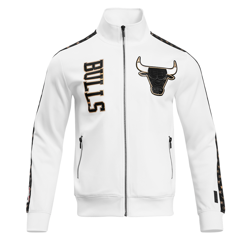 Black and white chicago bulls jacket sales