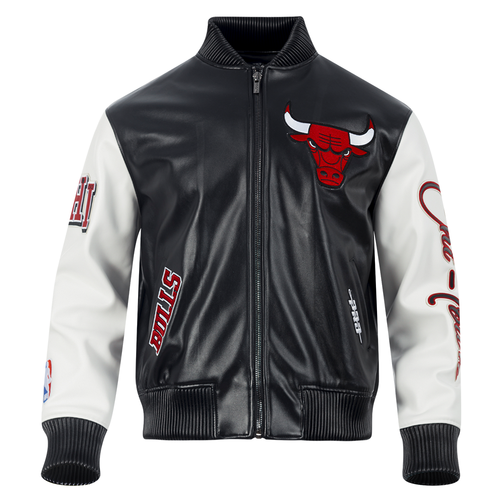 NBA CHICAGO BULLS BIG LOGO MEN'S SATIN JACKET (RED)