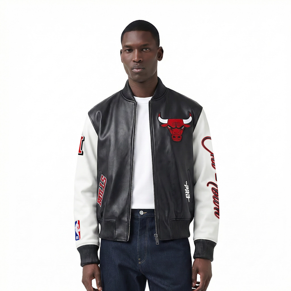 NBA CHICAGO BULLS CITY SIGNATURE MEN'S LEATHER VARSITY JACKET