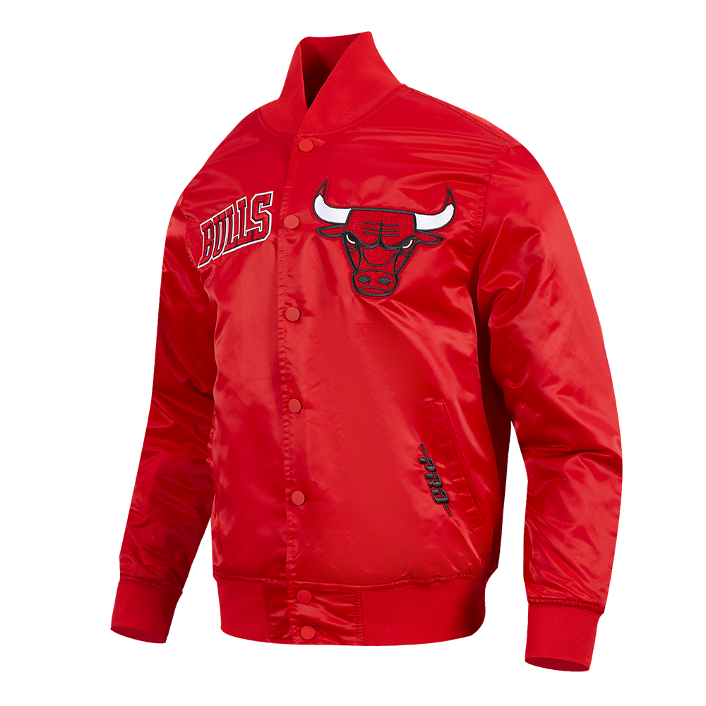 NBA CHICAGO BULLS SOUVENIR MEN'S SATIN JACKET (RED)