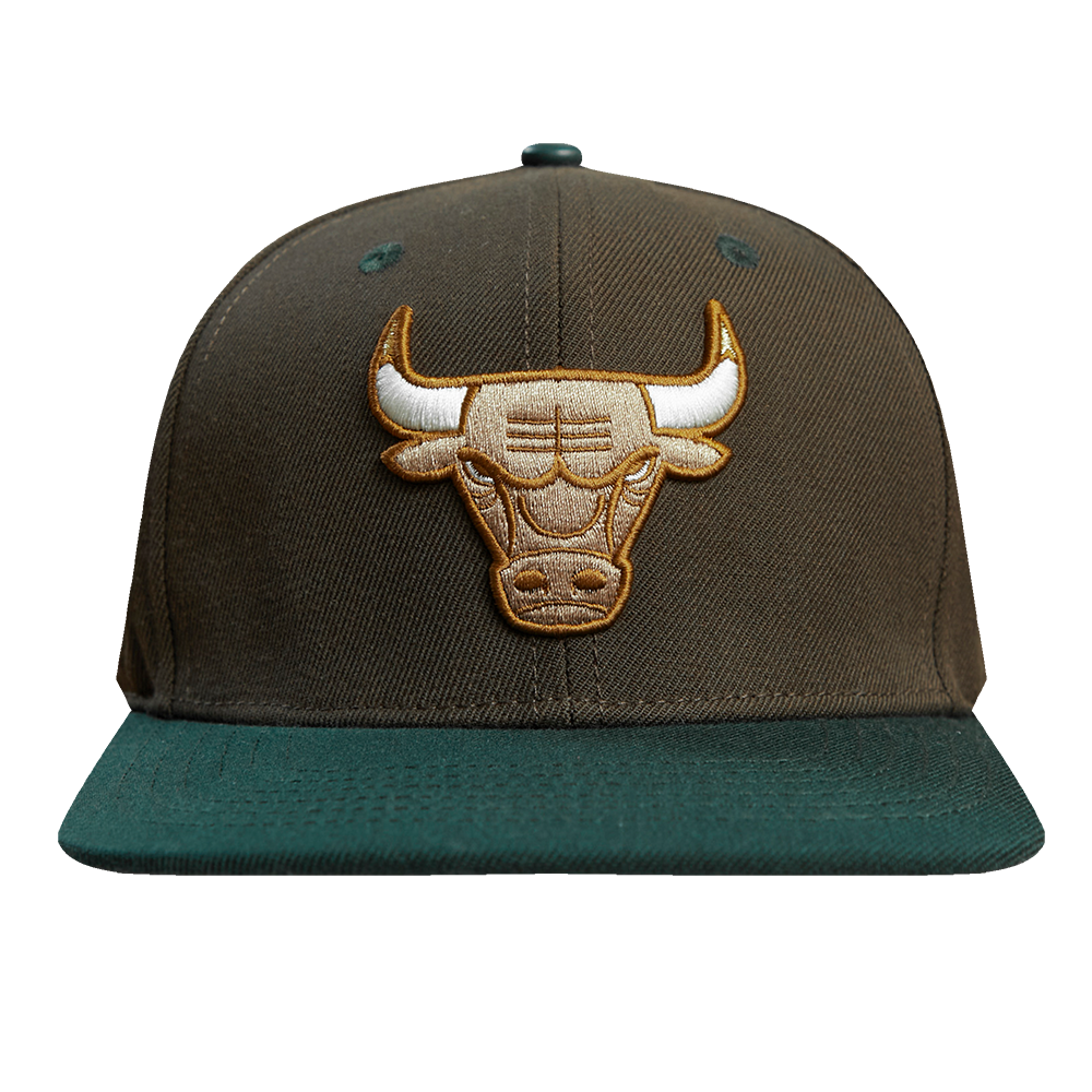 NBA CHICAGO BULLS STIVALI 2 TONE COTTON SNAPBACK HAT BROWN FOREST GRE Pro Standard