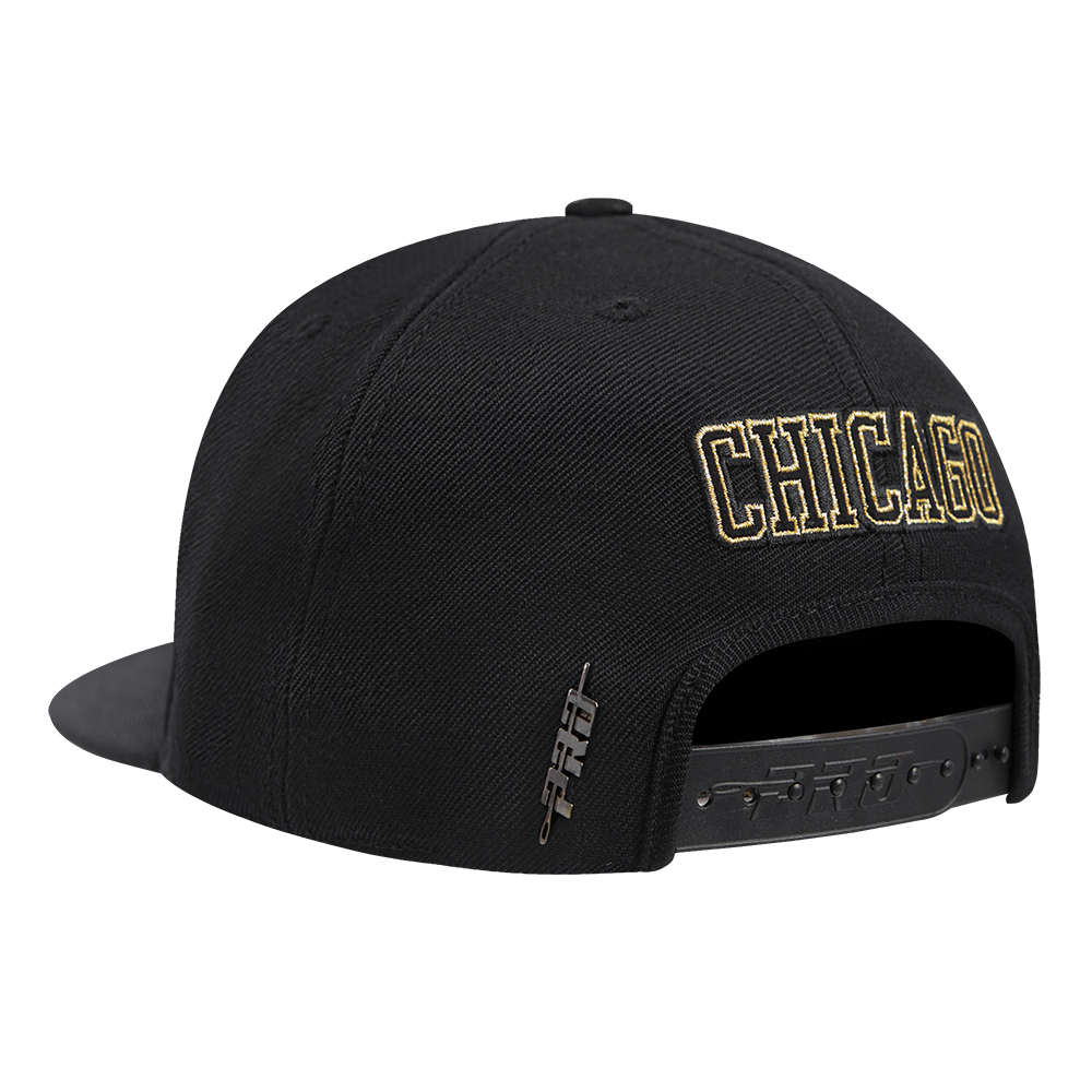 Black and gold chicago bulls hat on sale