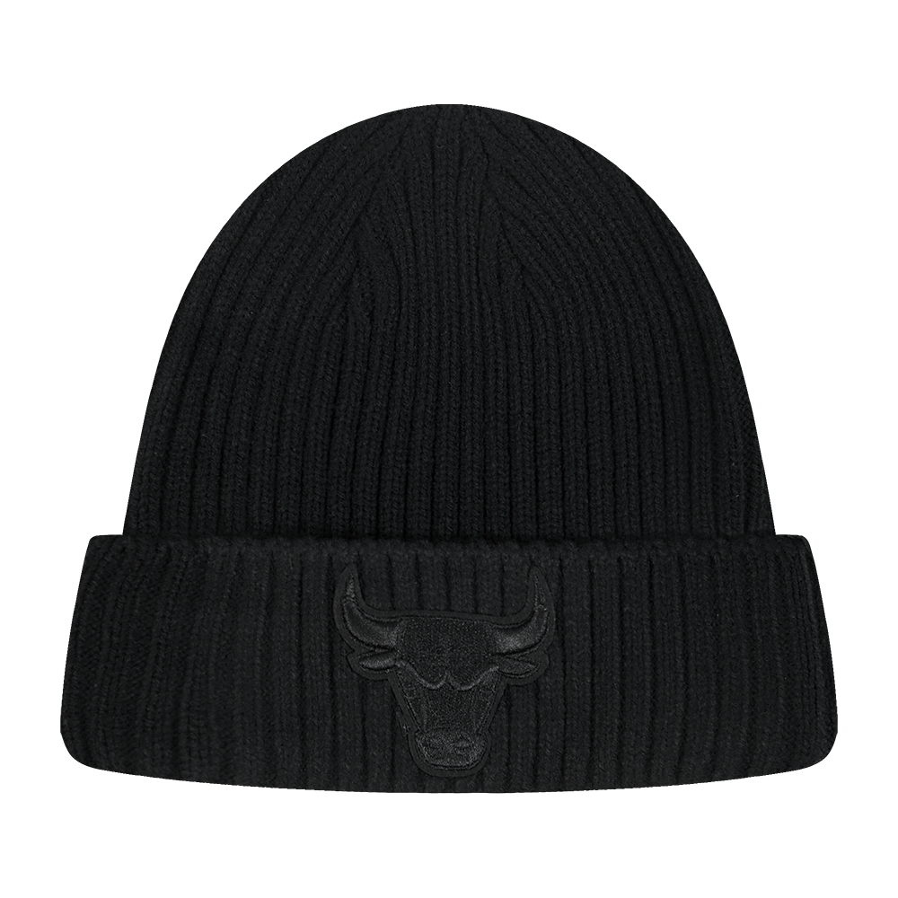 NBA CHICAGO BULLS BLACKOUT UNLINED PRO BEANIE CUFFED (BLACK)