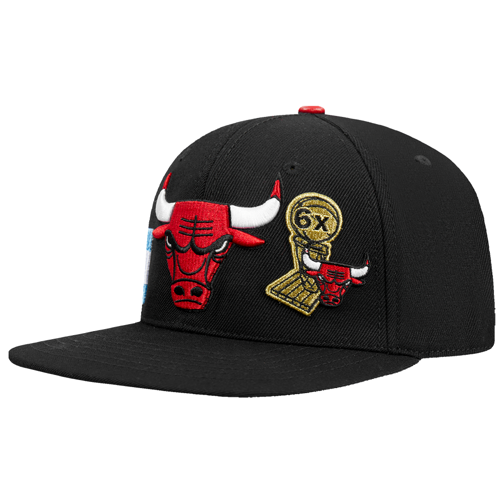 NBA CHICAGO BULLS CITY DOUBLE FRONT LOGO UNISEX SNAPBACK HAT (BLACK/PINK)