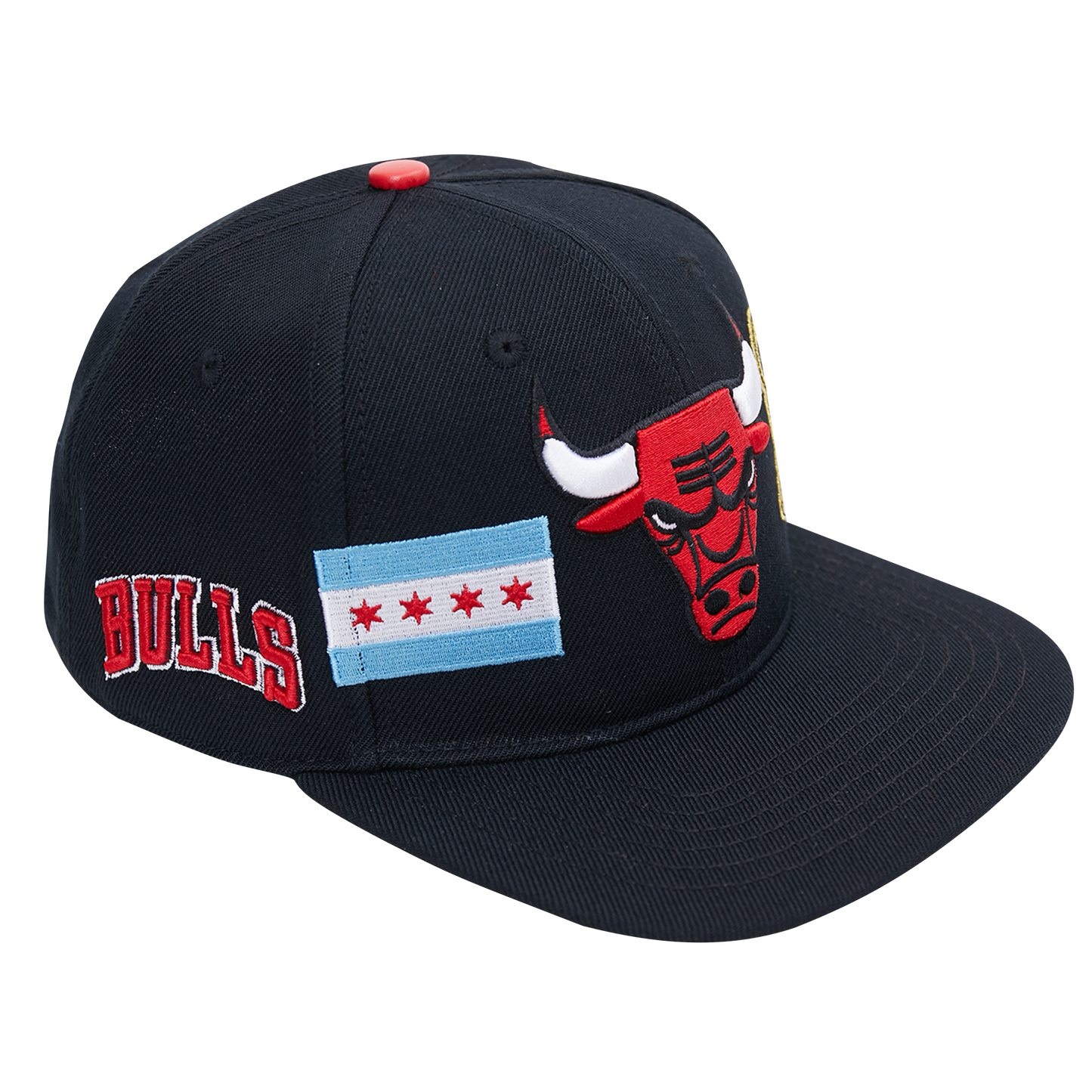 NBA CHICAGO BULLS CITY DOUBLE FRONT LOGO UNISEX SNAPBACK HAT (BLACK)