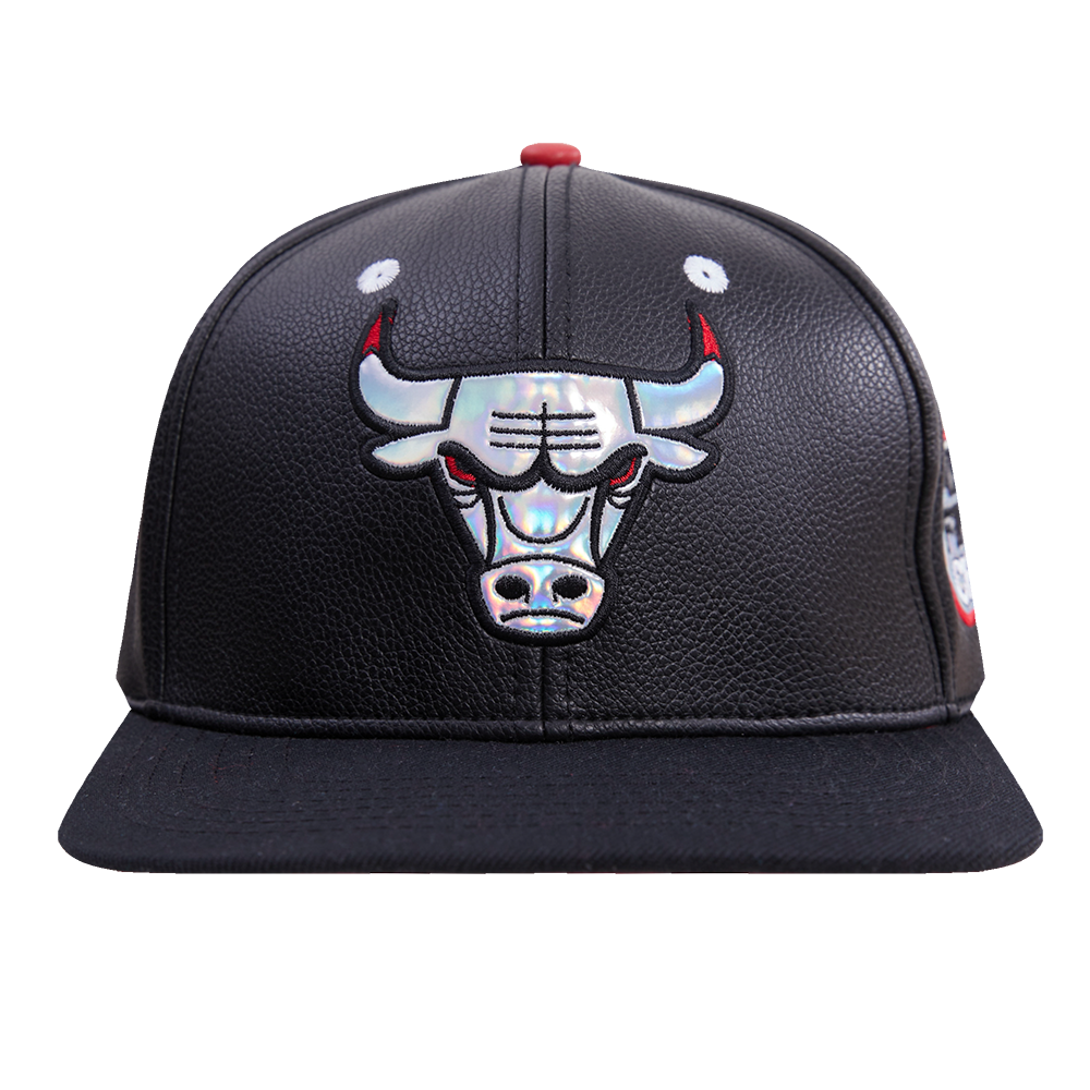 NBA CHICAGO BULLS HOLOGRAM WOOL UNISEX SNAPBACK HAT (BLACK/RED)