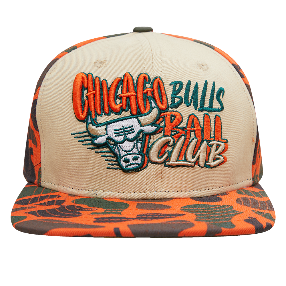 NBA CHICAGO BULLS RETRO MOTION 2 TONE WOOL SNAPBACK HAT (KHAKI/ORANGE)