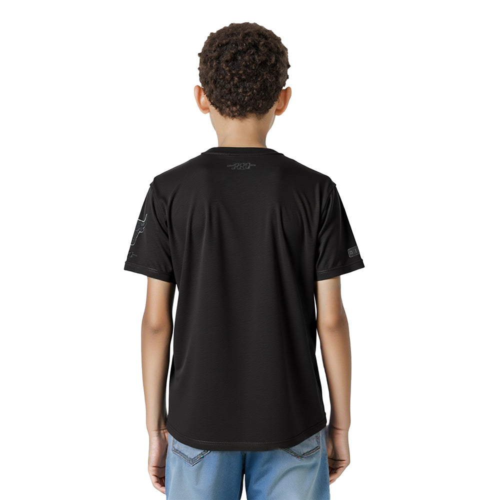 NBA CHICAGO BULLS TRIPLE BLACK BIG BOYS SINGLE JERSEY TEE (BLACK)