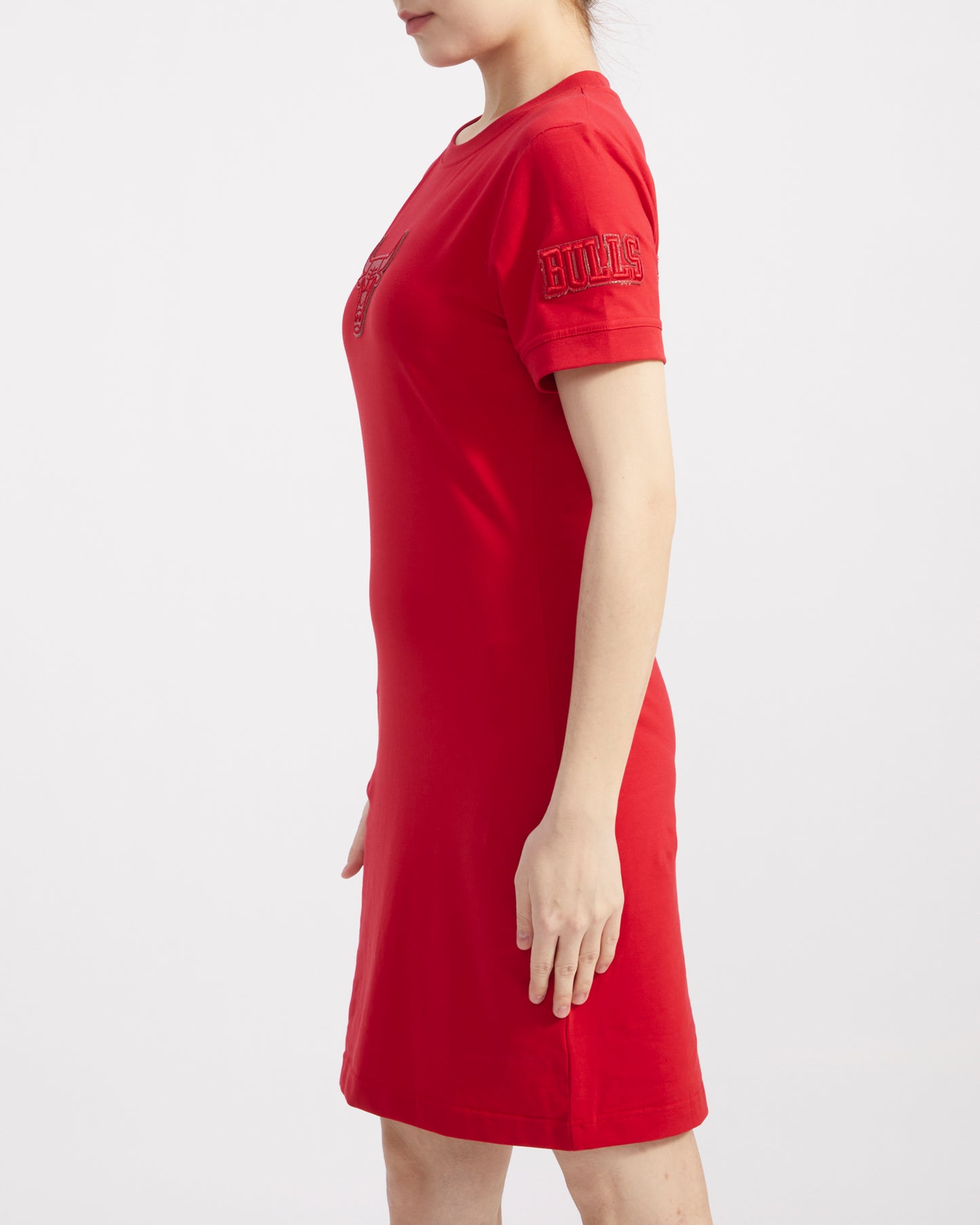 NBA CHICAGO BULLS TRIPLE TONAL BODYCON DRESS (RED)