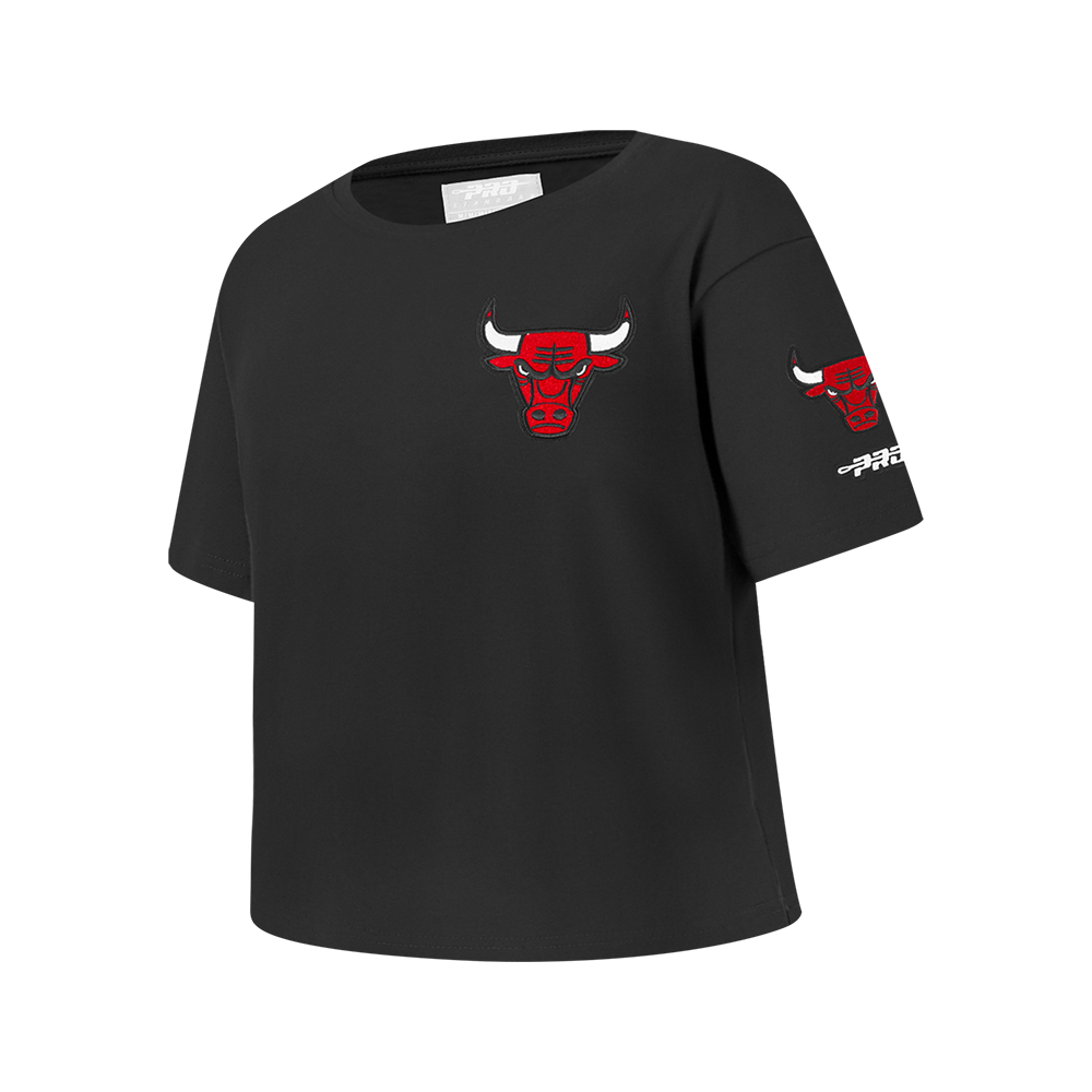 NBA CHICAGO BULLS CLASSIC BIG GIRLS SHORT SLEEVE BOXY TEE (BLACK)