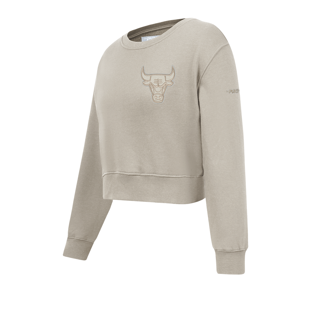 NBA CHICAGO BULLS NEUTRAL BIG GIRLS FLEECE CREWNECK (TAUPE)
