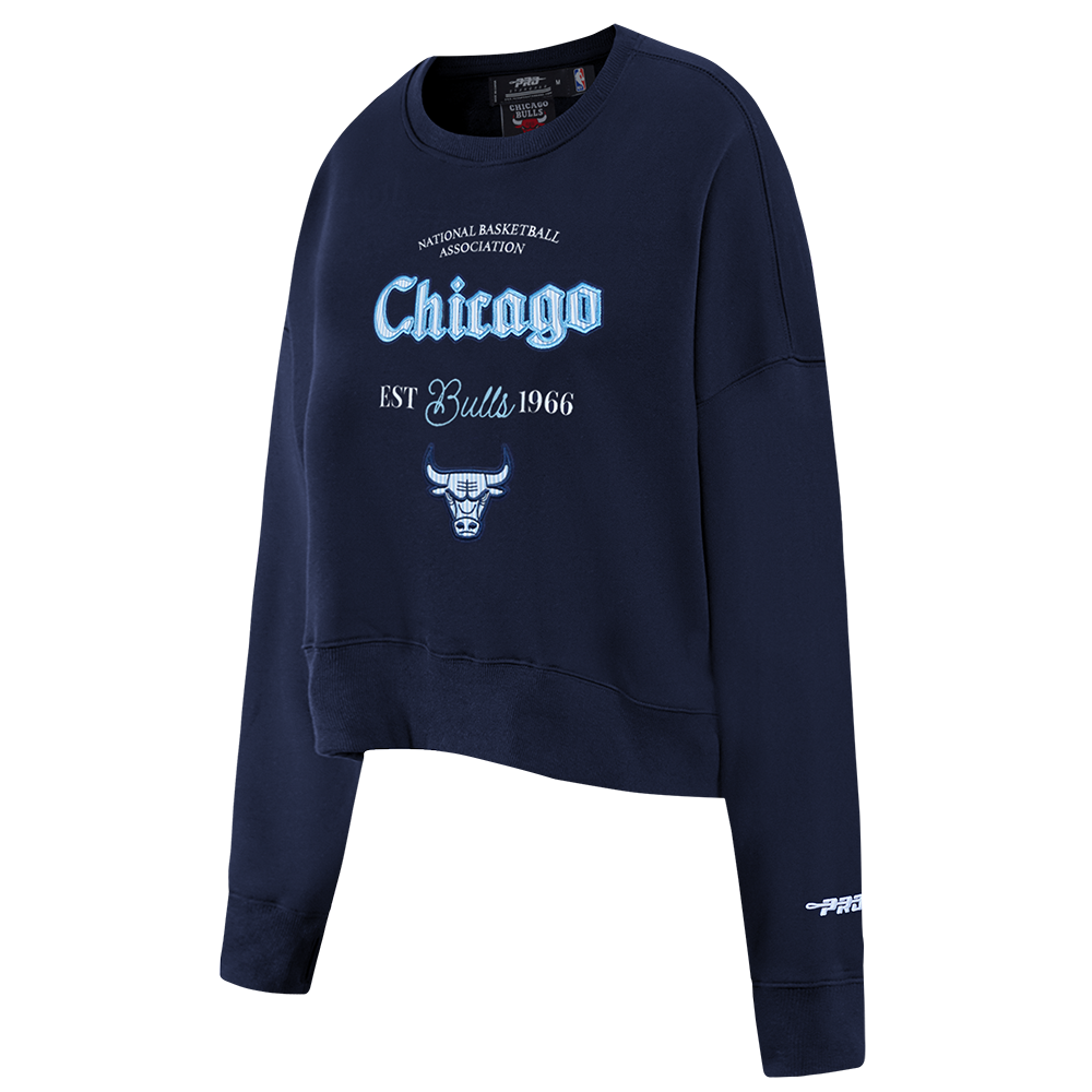 NBA CHICAGO BULLS COUNTRY CLUB WOMEN'S DOUBLE KNIT CREWNECK (MIDNIGHT NAVY)