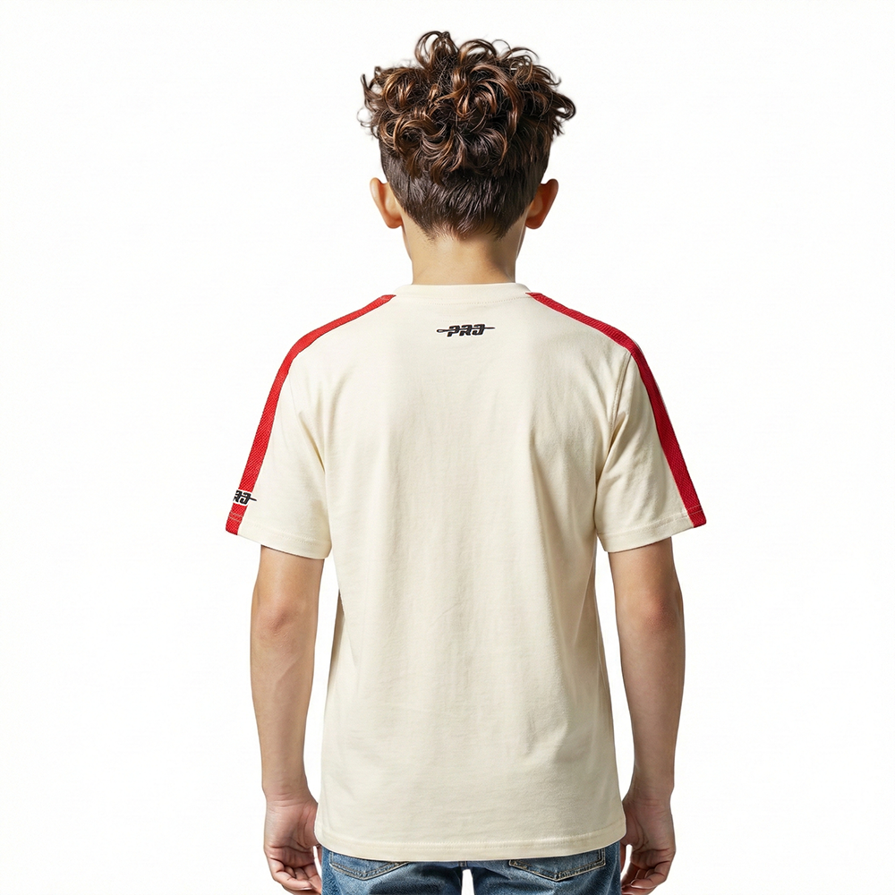 NBA CHICAGO BULLS RETRO CLASSIC LITTLE BOYS SHORT SLEEVE TAPING TEE (EGGSHELL/ RED)