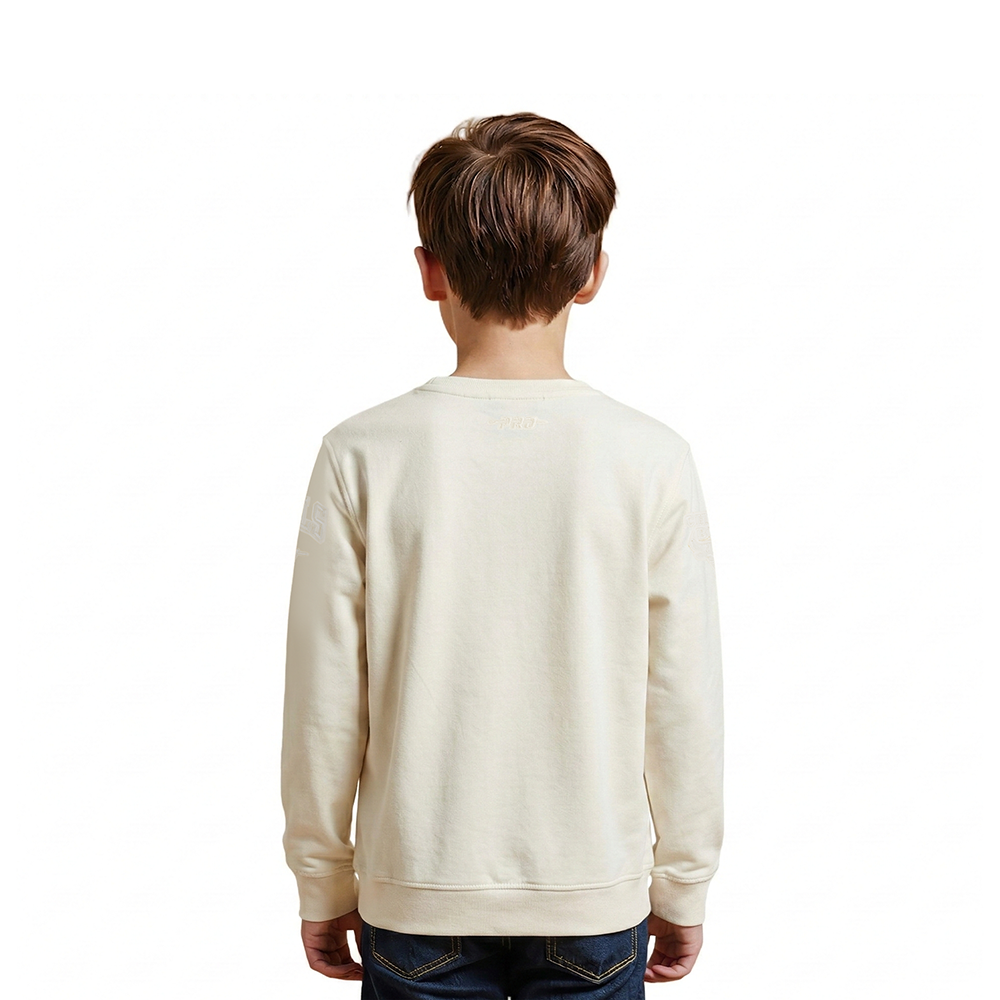 NBA CHICAGO BULLS NEUTRAL LITTLE BOYS FLEECE CREWNECK (EGGSHELL)