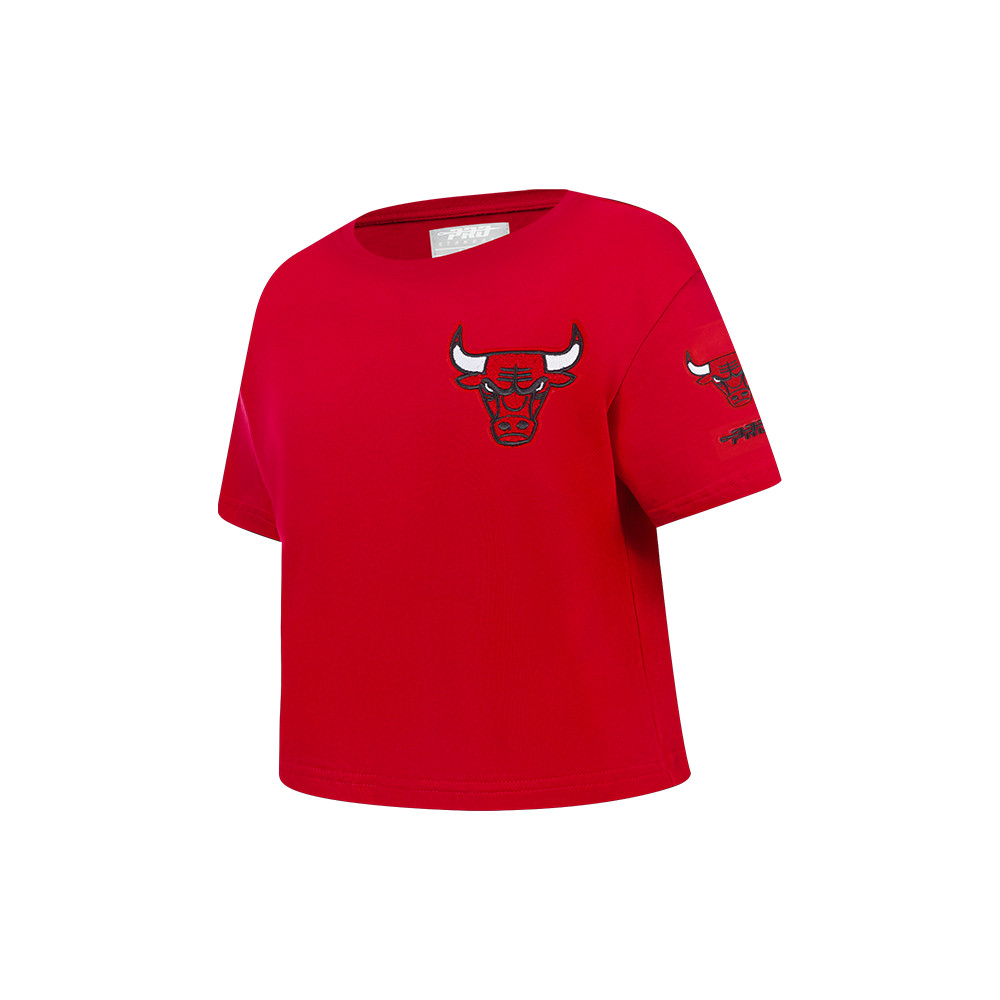 NBA CHICAGO BULLS CLASSIC LITTLE GIRLS SHORT SLEEVE BOXY TEE (RED)
