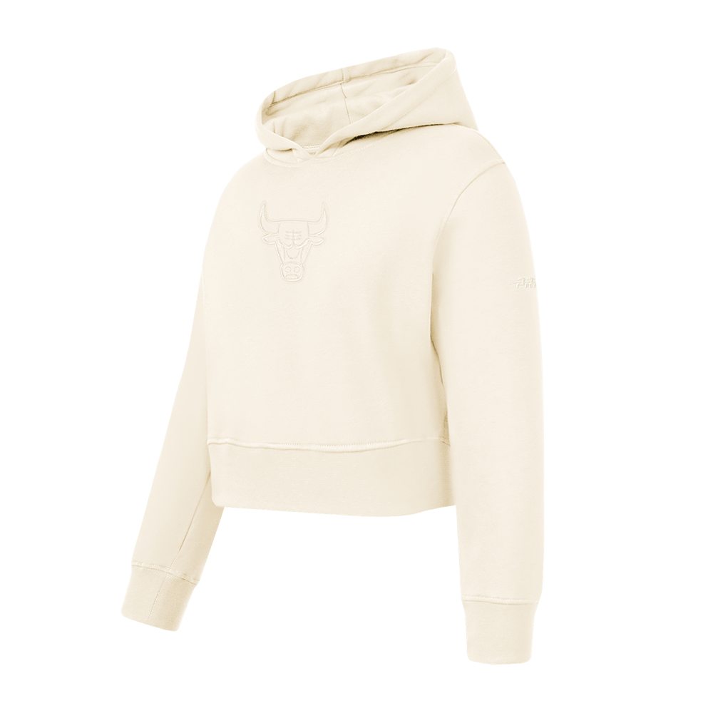 NBA CHICAGO BULLS NEUTRAL LITTLE GIRLS FLEECE PULLOVER HOODIE (EGGSHELL)