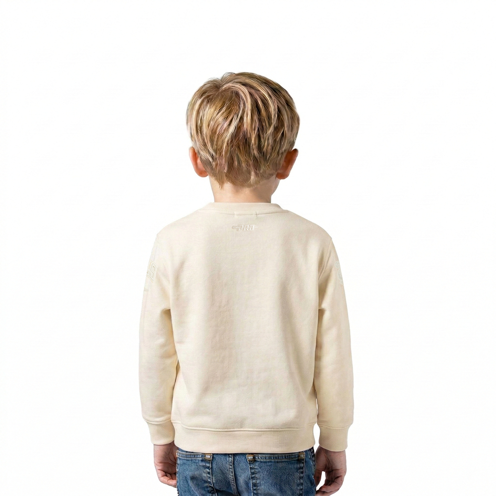 NBA CHICAGO BULLS NEUTRAL TODDLER BOYS FLEECE CREWNECK (EGGSHELL)
