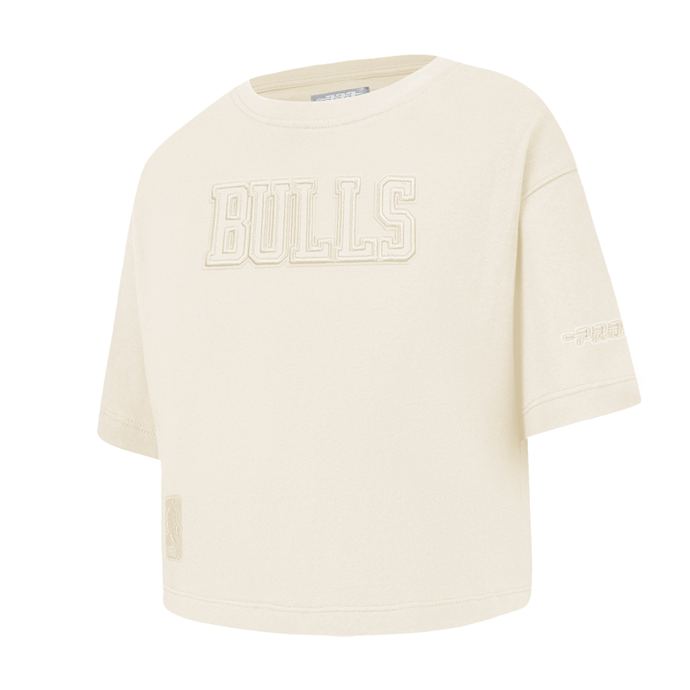 NBA CHICAGO BULLS NEUTRAL TODDLER GIRLS SHORT SLEEVE BOXY TEE (EGGSHELL)