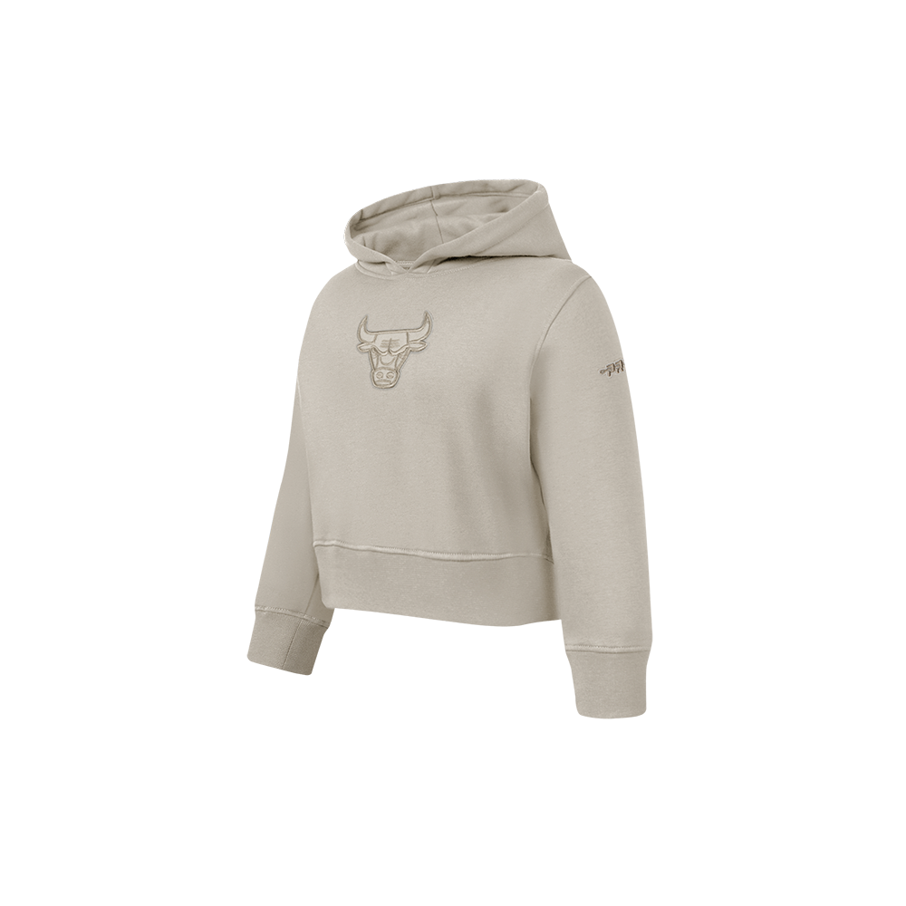 NBA CHICAGO BULLS NEUTRAL TODDLER GIRLS FLEECE PULLOVER HOODIE (TAUPE)