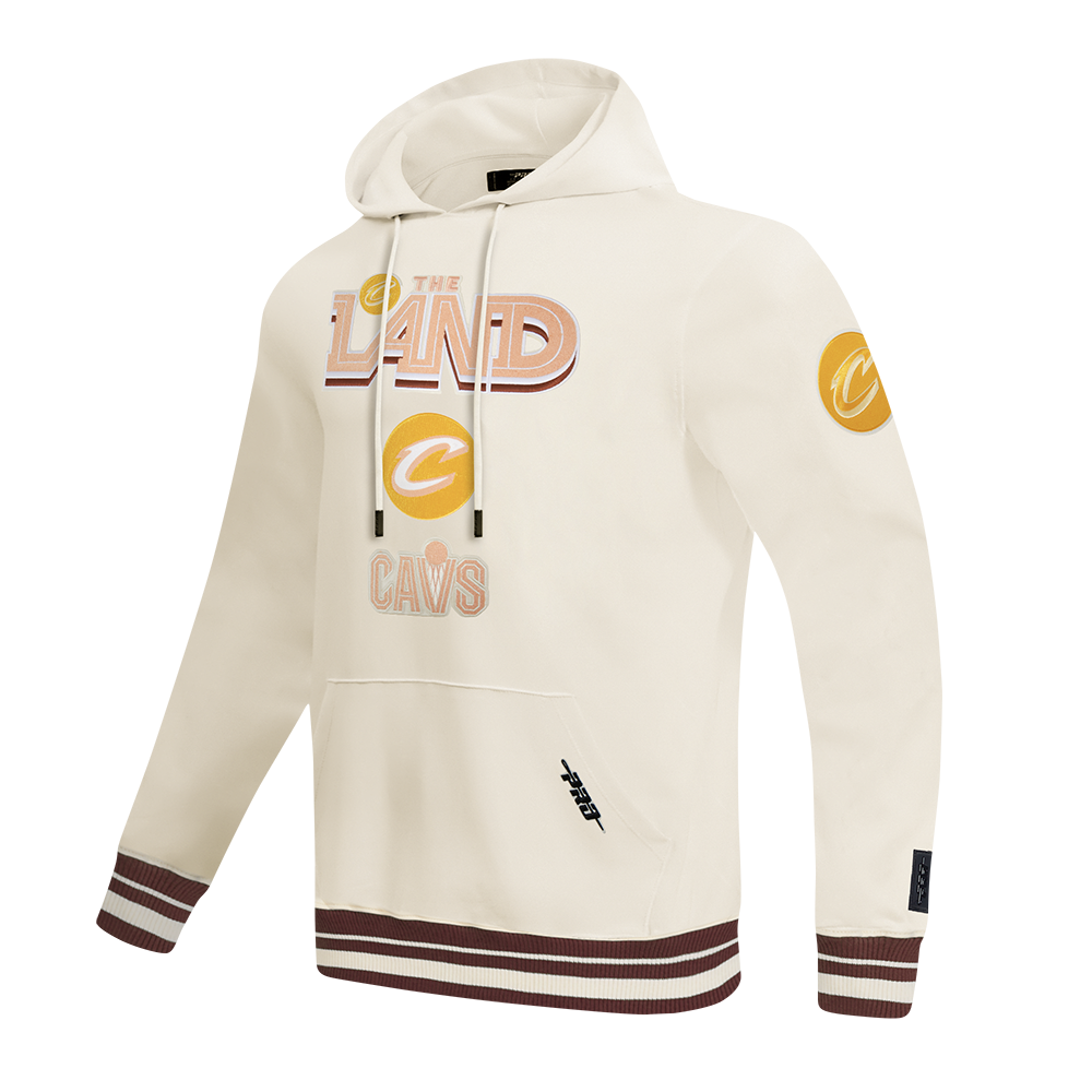 NBA CLEVELAND CAVALIERS CITY EDITION 25-26 MEN'S RIB FLC PO HOODIE (EGGSHELL/WINE)