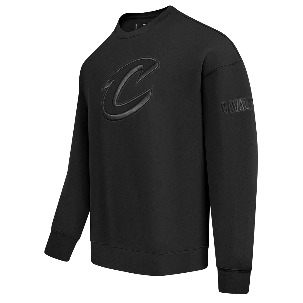 NBA CLEVELAND CAVALIERS NEUTRAL MEN'S DROP SHOULDER FLC CREWNECK (BLACK)
