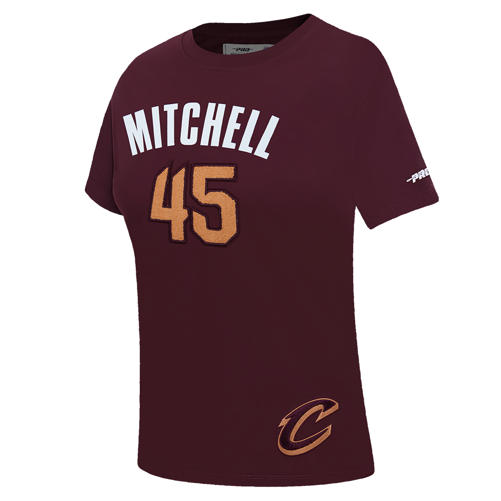 NBA CLEVELAND CAVALIERS DONOVAN MITCHELL #45 CLASSIC PNN WOMEN'S SJ SL (WINE)