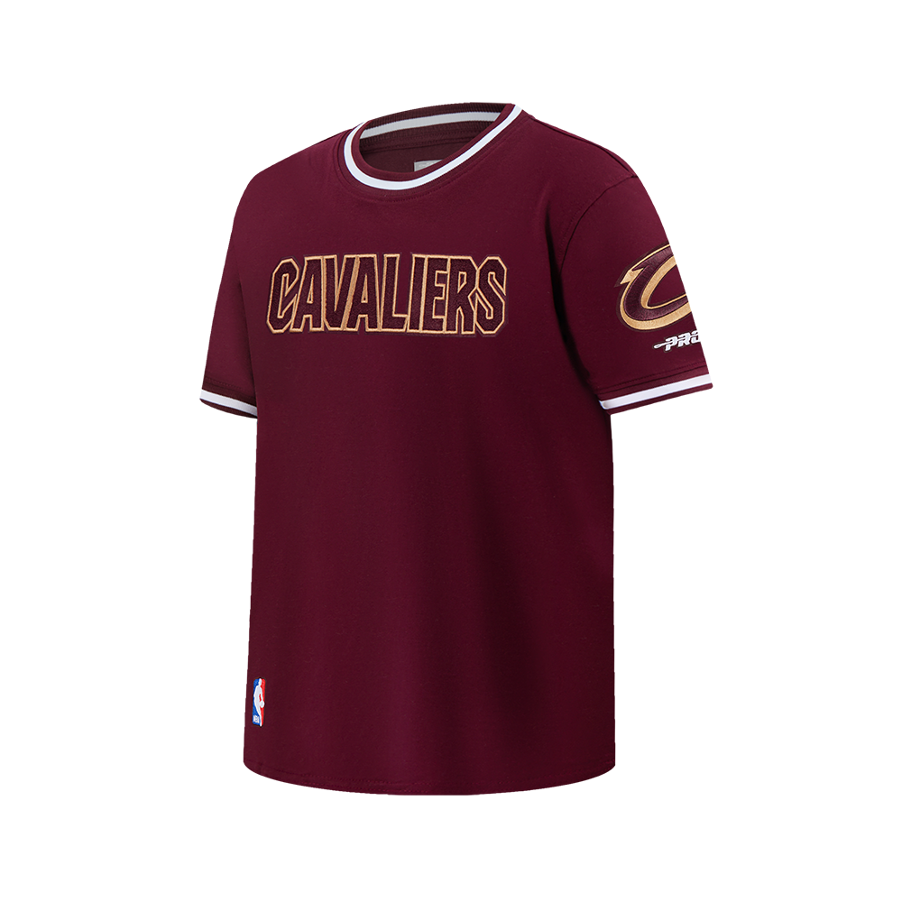 NBA CLEVELAND CAVALIERS CLASSIC BIG BOYS SS STRIPED RIB TEE (WINE)