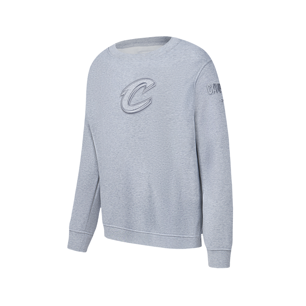 NBA CLEVELAND CAVALIERS NEUTRAL BIG BOYS FLC CREWNECK (DARK HEATHER GRAY)