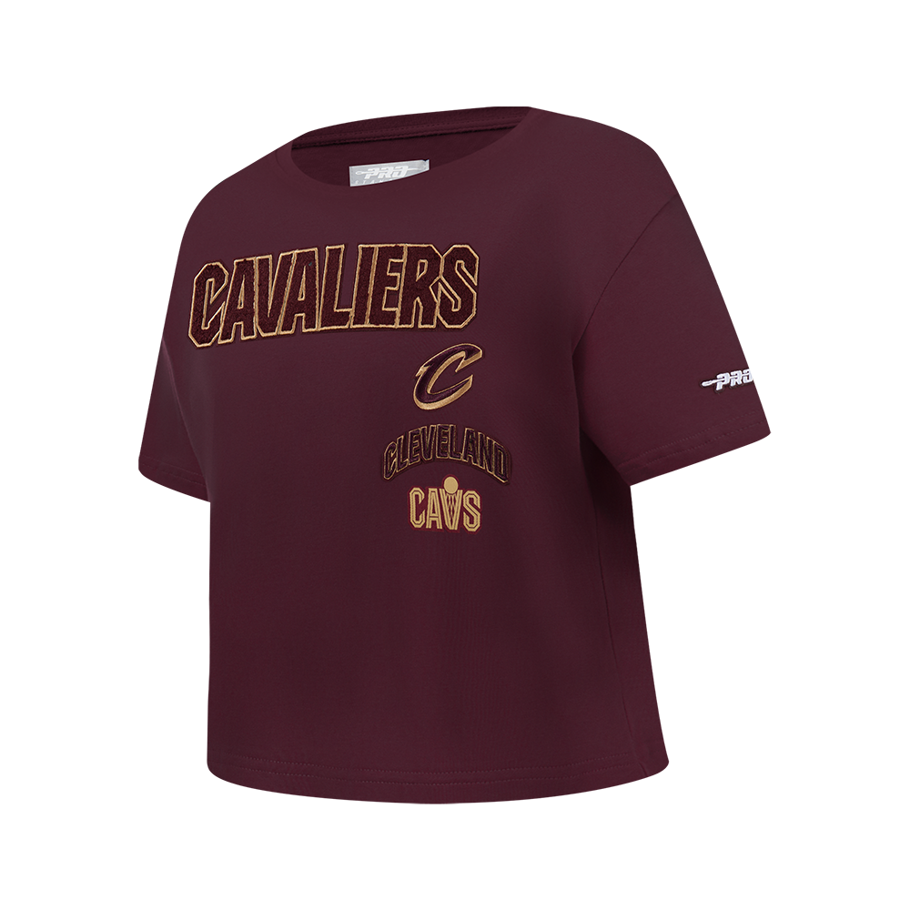 NBA CLEVELAND CAVALIERS RETRO CLASSIC BIG GIRLS SHORT SLEEVE BOXY TEE (WINE)