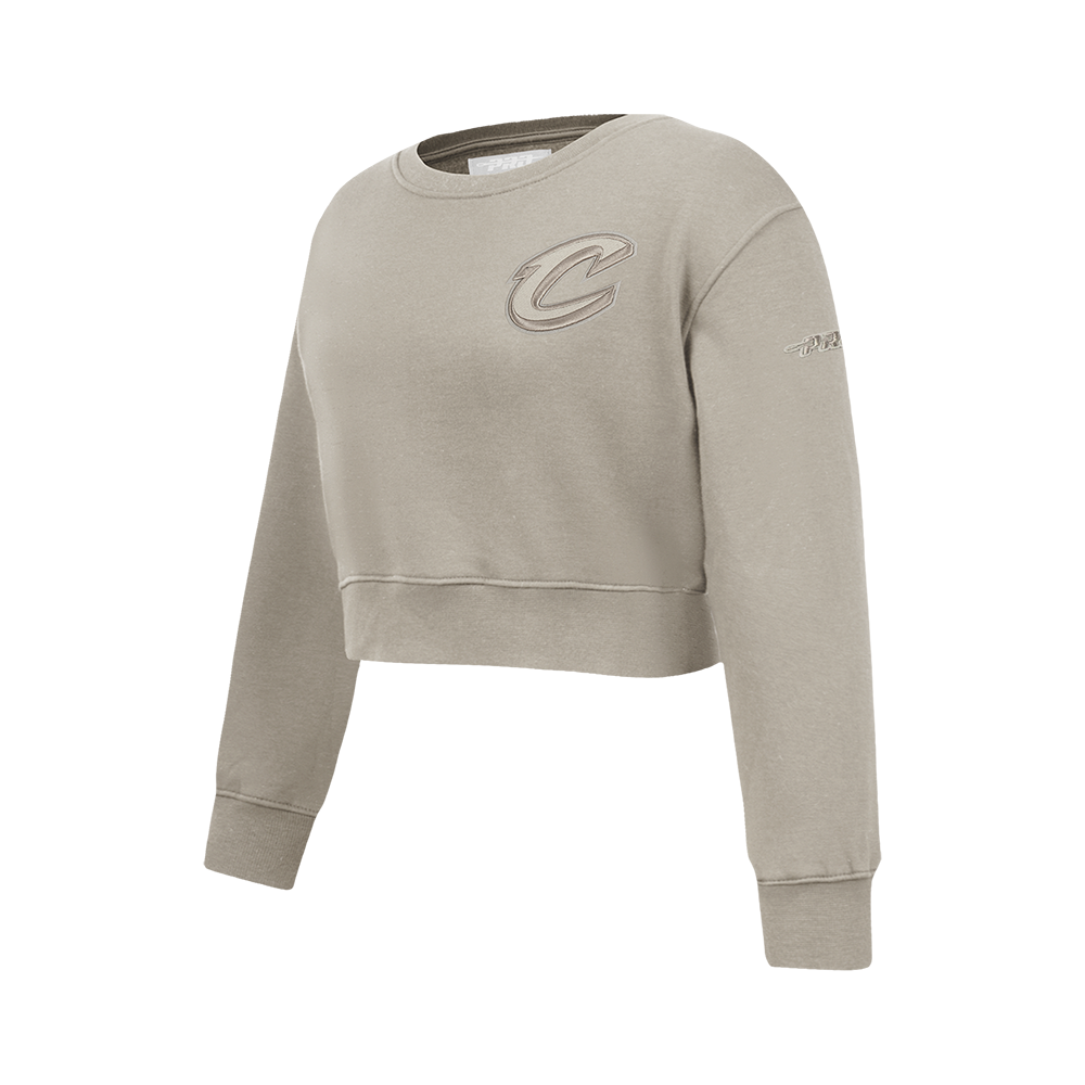 NBA CLEVELAND CAVALIERS NEUTRAL BIG GIRLS FLC CREWNECK (TAUPE)