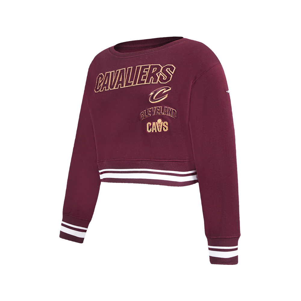 CLEVELAND CAVALIERS RETRO CLASSIC BIG GIRL'S RIB FLC CREWNECK (WINE)