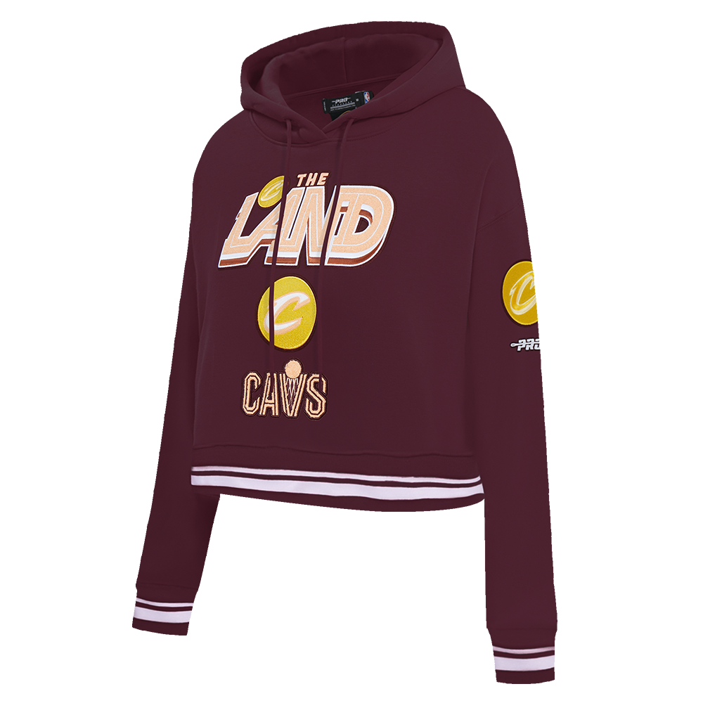 NBA CLEVELAND CAVALIERS CITY EDITION 25-26 WOMEN'S RIB FLC CROPPED PO HOODIE (WINE)