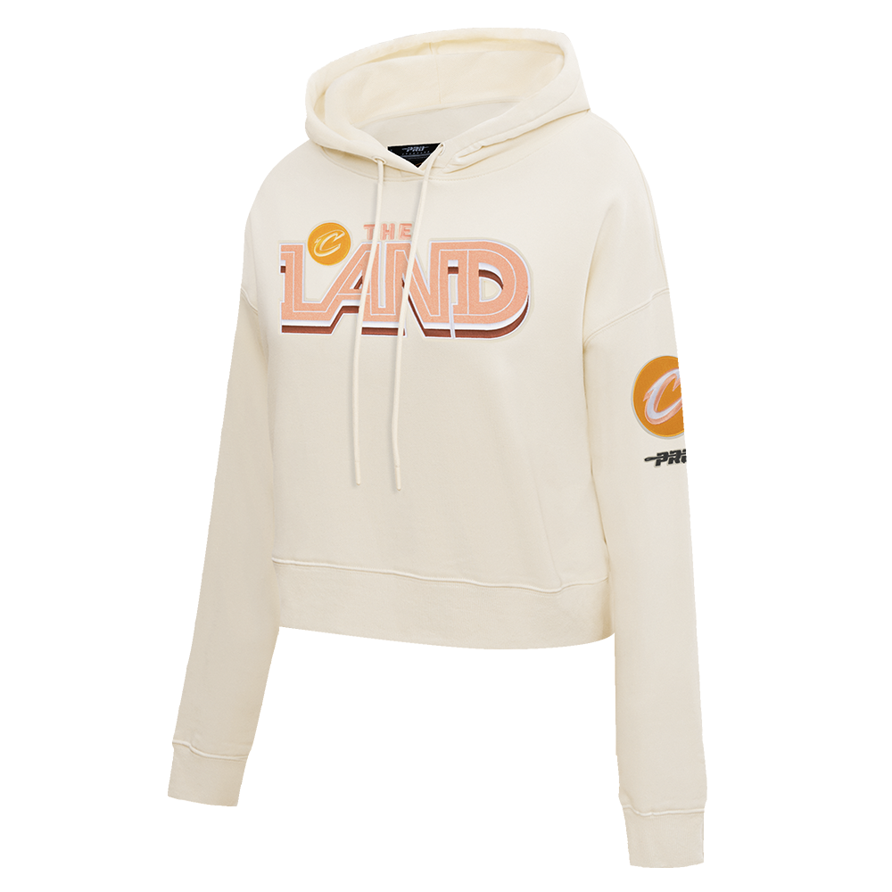 NBA CLEVELAND CAVALIERS CITY EDITION 25-26 WOMEN'S FLC CROPPED PO HOODIE (EGGSHELL)